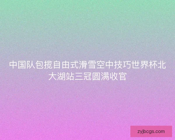 中国队包揽自由式滑雪空中技巧世界杯北大湖站三冠圆满收官
